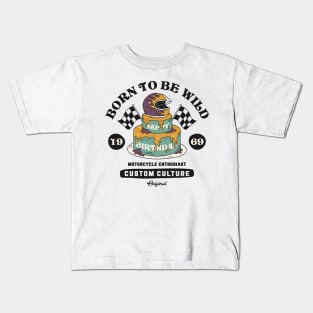 Birthday cake custom motorcycle Kids T-Shirt